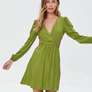 Forever 21 Olive Long Sleeve Dress